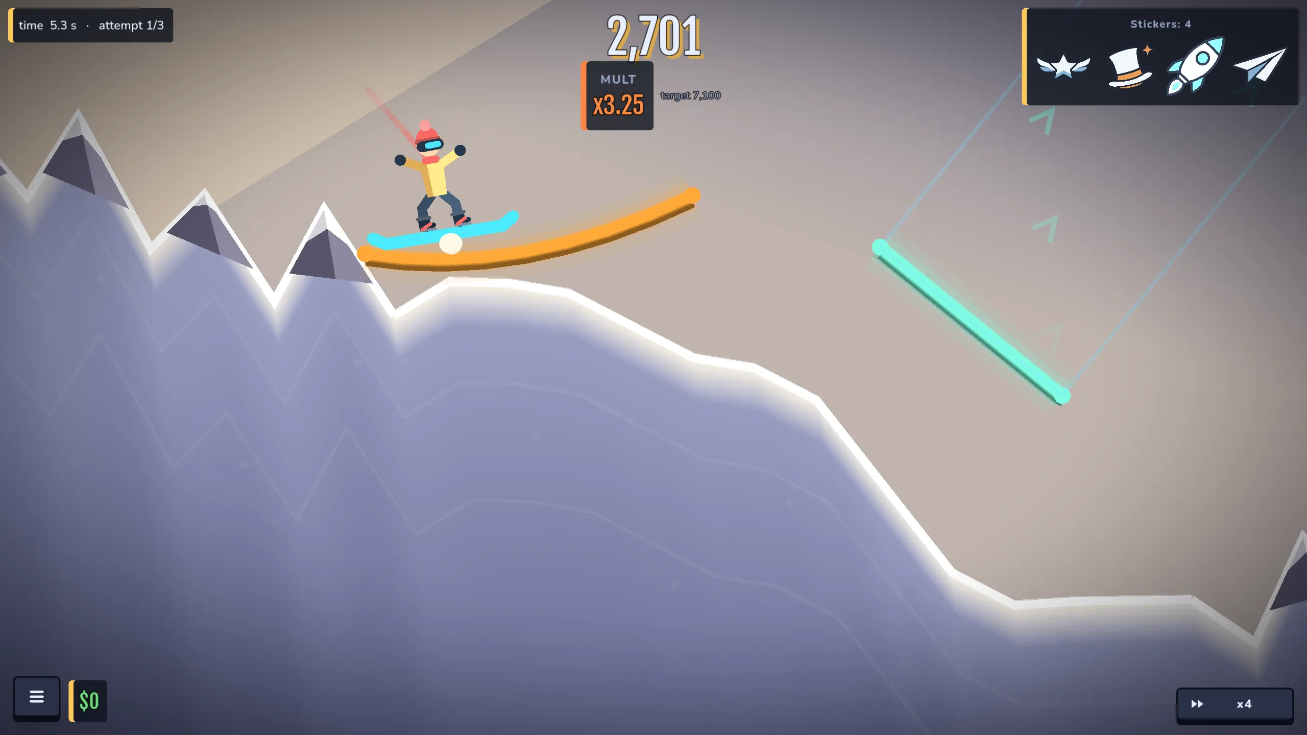 Grinding a curved rail at sunrise on the way to a boost pad